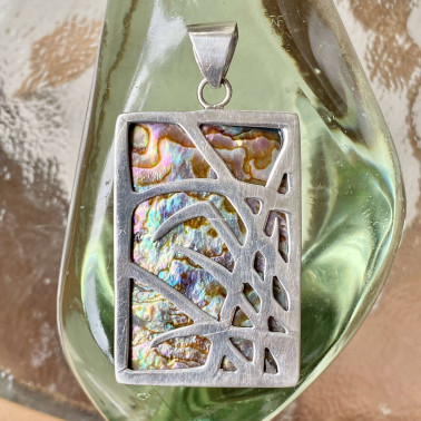 PD 09157 AB-(HANDMADE 925 BALI STERLING SILVER PENDANTS WITH ABALONE)